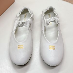 Miu Miu 5F340E Ruches Ballerinas Women Nappa Leather White