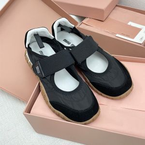 Miu Miu 5F416E Tyre Ballerinas Women Technical Fabric And Suede Black