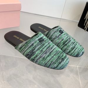 Miu Miu 5S368E Slippers Women Wool Green