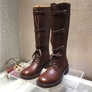 Miu Miu 5W315E Boots Women Leather Brown