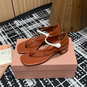 Miu Miu Two-tone Mary Jane Sandals Women Patent Leather Brown/White