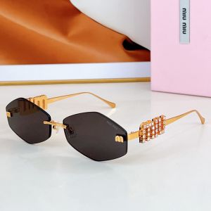 Miu Miu SMU 5692TS Sunglasses With Strass Logo In Metal Black