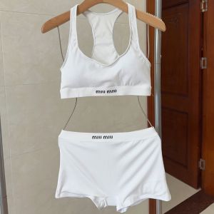 Miu Miu Swimsuit With Embroidered Logo Women Cotton White
