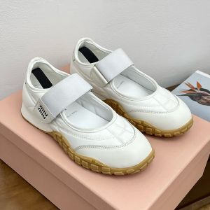 Miu Miu Tyre Ballerinas Women Technical Fabric And Calfskin White