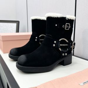 Miu Miu Vintage-Look Booties Women Suede Black